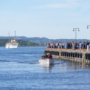 Kongesjaluppen på vei mot Honnørbrygga. Foto: Lise Åserud, NTB